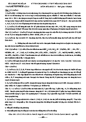 Đề thi chọn học sinh giỏi môn Hóa học Lớp 11 - Năm học 2016-2017 - Trường THPT Nghi Lộc 5